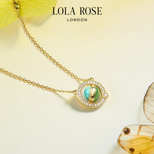 LOLA ROSE Heliocentric Series Reversal Planet Women's Light Luxury Necklace Birthday Gift for Women Aventurine/Synthetic Opal-LR50604