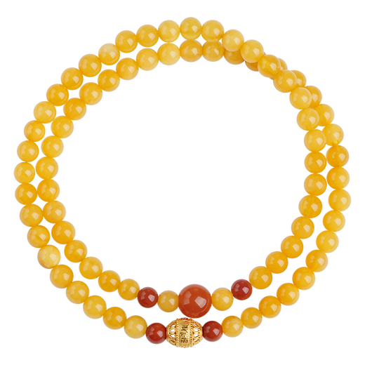 Potala Palace beeswax bracelet 925 silver six-character mantra Nanhong transfer beads amber bracelet female millet beads play birthday gift beeswax Nanhong multi-circle bracelet
