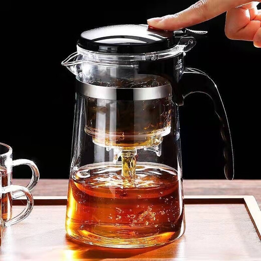 High temperature resistant elegant cup teapot for household tea set one-touch filter tea cup tea water separation teapot for household tea making single tea cup 140ml