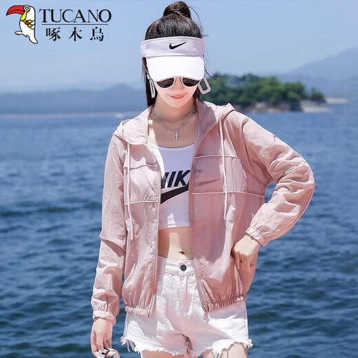 啄木鸟防晒衣女款夏装2025新款户外透气薄款宽松百搭防晒服外套 3325白色薄 轻薄 S