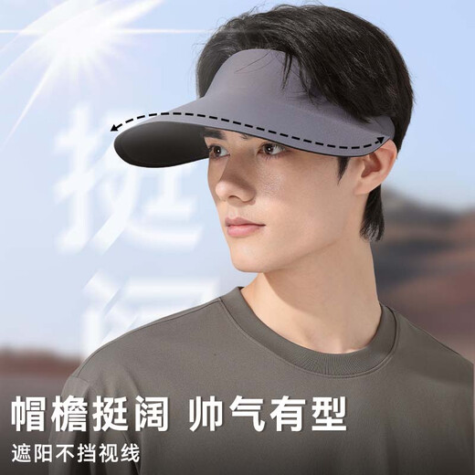 FitonTon遮阳帽男夏季防紫外线户外太阳帽无痕一体冰丝空顶帽大帽檐运动帽