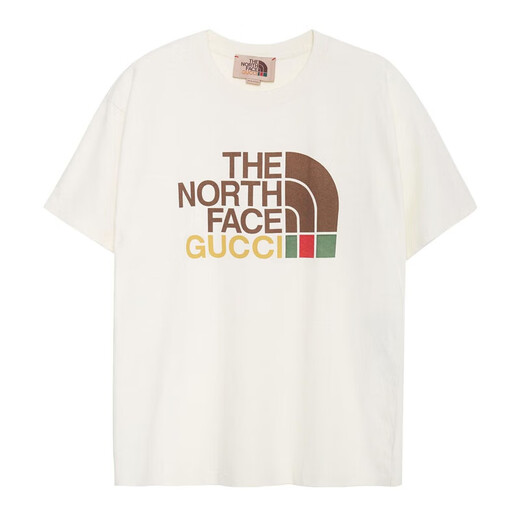 古驰（GUCCI）古驰T恤THE NORTH FACE Logo印花宽松圆领短袖节日送礼 象牙白 616036-XJDCL-9756 S