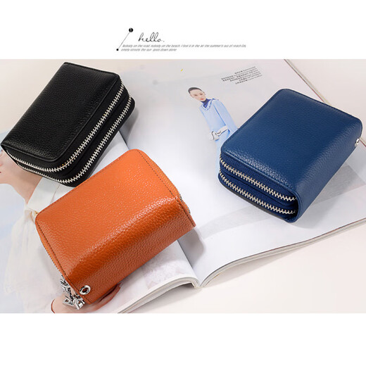 
Luyide multifunctional cowhide two-in-one card bag key bag men's large capacity zipper car household key bag change 8180# key bag__Black