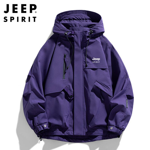 JEEP SPIRIT Jeep Jacket Men's Jacket Autumn and Winter American Workwear Hooded Jacket Men's Black XL