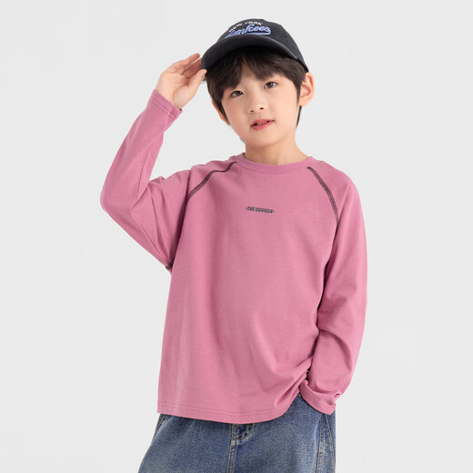 Duojia boys' T-shirt 2025 autumn American three-needle five-thread printed long-sleeved outdoor sports children's pure cotton breathable top