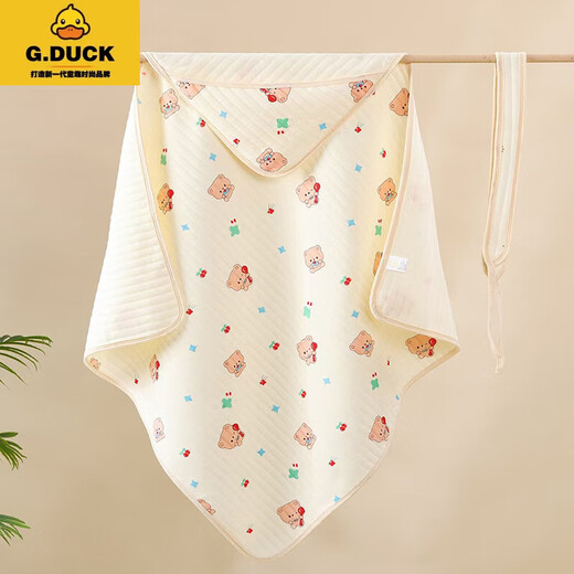 G.DUCKKIDSGDUCKKIDS baby quilt spring and autumn pure cotton newborn bag single newborn baby quilt quilt quilt warm swaddle warm beige lace angel bear