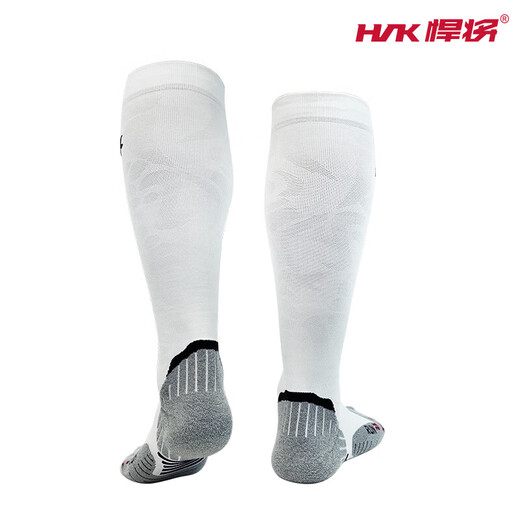 HNK Marathon Running Socks Long Compression Sports Socks Men's and Women's Towel Bottom Anti-Slip Wear-Resistant Breathable Long Socks Meteorite Black L Size (Recommended 42-44)