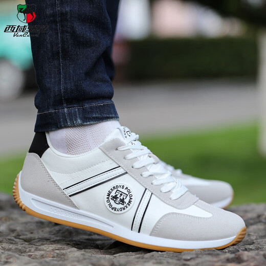 Western Camel (Vancamel) Herrenschuhe für den Frühling 2025 Neu atmungsaktives und geruchsloser Leinwand Casual Stoff Schuhe Ultra-leichte weiche Sohle Forrest Gump Sportboard Schuhe Trendy Schuhe AW9906 Blau Stoffstil 38 Größe ist klein, eine Größe größer größer