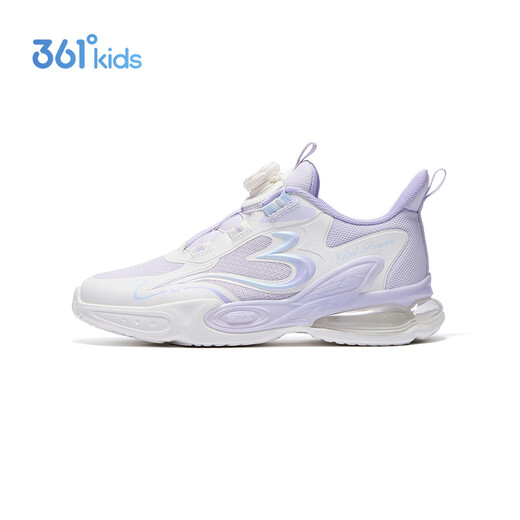 361 Children's Shoes Children's Sports Shoes 2025 Autumn Women's and Large Children's Shock Absorbing Rebound Knob Buckle Casual Running Shoes Purple 35
