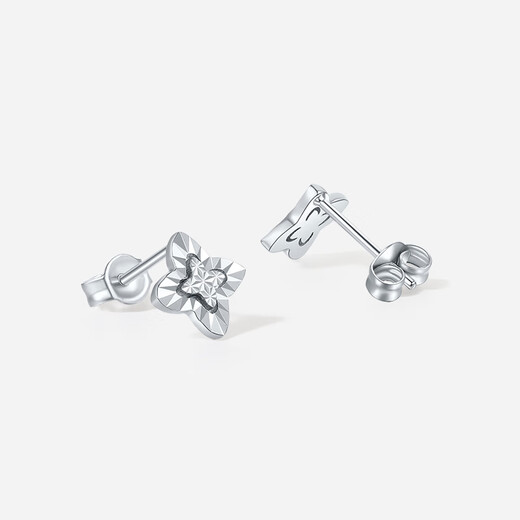 Saturday Fortune PT950 platinum earrings for women, platinum four-leaf clover, birthday gift for girlfriend B0921637, one pair, about 2.08g