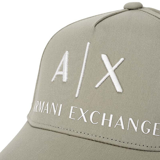 Armani (ARMANI) AX new product Men's/Women's neutral hats, baseball caps, Chinese Valentine's Day gifts 954039 CC513 U6167 Khaki Green AX embroidery