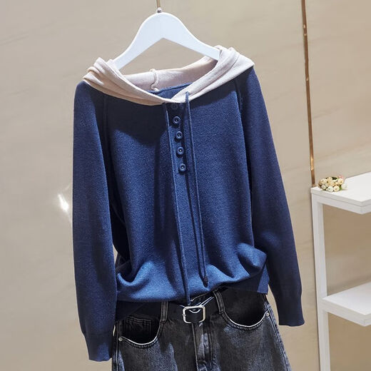 
Yalu hooded sweater women pullover loose long-sleeved thread spring and autumn sweater versatile tops underwear white base shirt white M suggests 90-110Jin [Jin equals 0.5 kg]