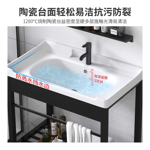 JPHZNB Floor-Sanding Forme Bathroom Wash Basin Small Apartment Bracket Mand Basin lavabo Basin Basin Armoire de salle de bain 4837E BASIN + DRAIT DE STAND