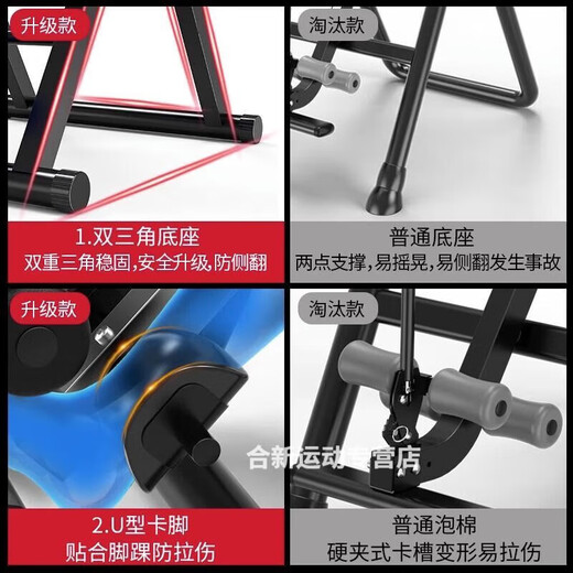仁咸倒蹬机诺德玛倒立机家用款倒挂辅助神器拉伸收腹小型健身器材腰颈 黑红-4泡棉-基础腰垫-可折叠