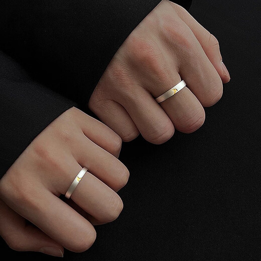 MZMZ Little Lucky Platinum Couple Ring PT950 Platinum Pairing Rings Wedding Valentine's Day Birthday Gift for Girlfriend and Wife Light Luxury Style - Live Pairing Rings Local Warehouse/Next Day Delivery