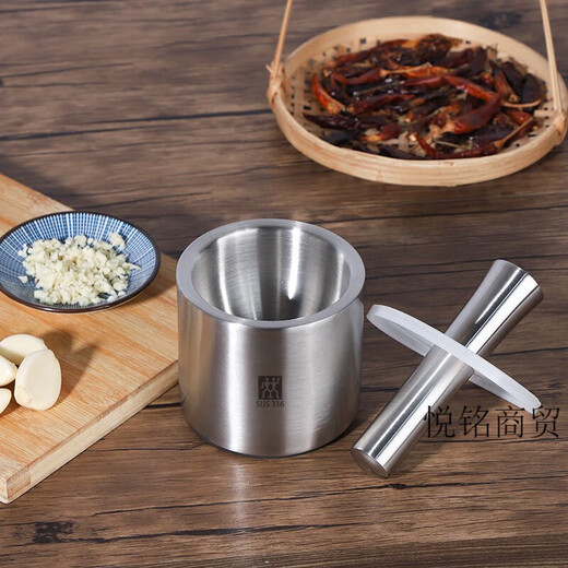 ZWILLING Zwilling 316 stainless steel thickened solid garlic pounder large stone mortar grinder bowl garlic pounder 304 pounding bowl