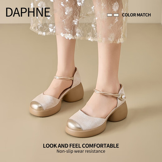 Daphne Daphne Sandals Женская обувь 2025 Лето новая толстая высокая каблука высокая каблука Мэри Джейн.