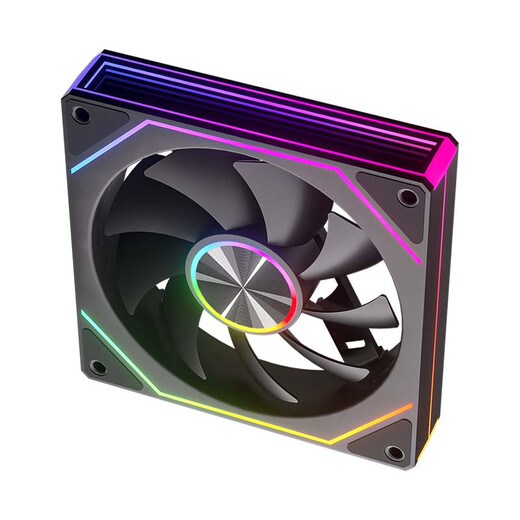动力火车（PowerTrain）棱镜8 PRO机箱风扇12CM台式电脑ARGB神光同步主机散热风冷 无限镜灯效 黑色正叶