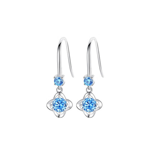 Ji Shizhe's platinum four-leaf clover earrings for women, high-end tassel earrings, heart-warming birthday and Valentine's Day gifts for wife and girlfriend, white diamond earrings, made of PT950 platinum