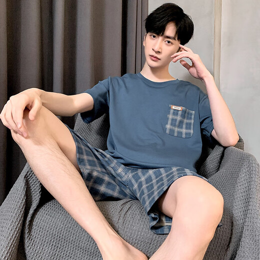 恺芮虎男士睡衣男夏季短袖棉质男款夏天薄款男生可外穿大码家居服 HD9929 L
