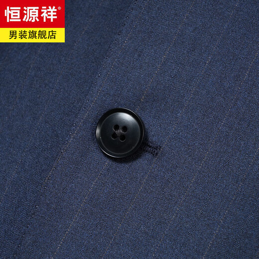 Hengyuanxiang Light Luxury Brand Men's Cashmere Suit Suit Spring and Autumn Middle-aged Business Formal Wool Suit Wedding Groom's Jacket 1007 Blue Suit Double Slit XL 180/50B