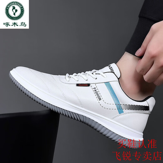 Zapatos para hombres de la marca Woodpecker para la primavera nuevos zapatos de tablero no deslizantes para hombres 2025 Nuevo producto transpirable y anti-odor zapatos casuales de deportes ty-688 blancos 42