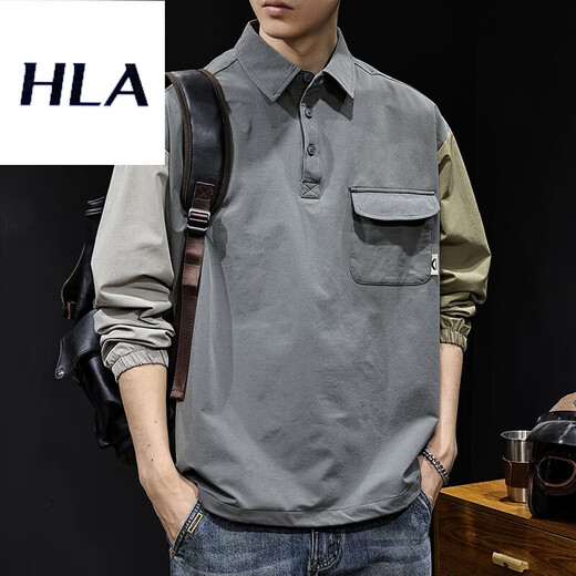 LA Heilan House same style short-sleeved shirt for men 2025 new elastic quick-drying mountain style outdoor casual summer Japanese style z848 dark green M suitable for 115-130Jin Jin equals 0.5 kg