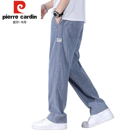 
Pier Cardin jeans men's 2025 summer thin loose straight casual men's wide-leg trousers versatile trendy simple men's pants JD1027/1048 blue XL