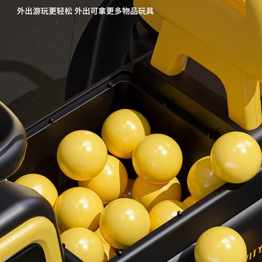 Pelle de véhicule électrique biplace pour enfants peut s'asseoir sur bébé et adulte double télécommande à quatre roues 1-8 ans cadeau de charge Ingénierie jaune + batterie double entraînement 12V7 + télécommande + balançoire