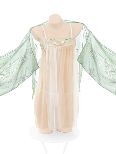 Die glückliche Katze Valentinstag Chinesischer Valentinstag Battle Robe Ancient Kostüm Nachtkleid Hanfu Pyjamas Super Fairy Prinzessin und Konkubine sexy und emotionaler Altstil Unterwäsche Basic Set + 9756 Netzkleidung [80-130jin [Jin gleich 0,5 kg]] Alle Größe