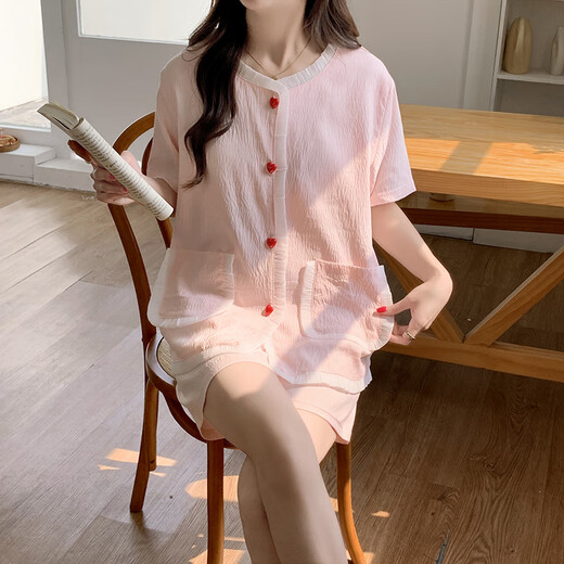Pajama de verano de Mengluan para mujeres en 2025 Nuevo estilo con almohadilla de techo pantalones cortos de manga corta