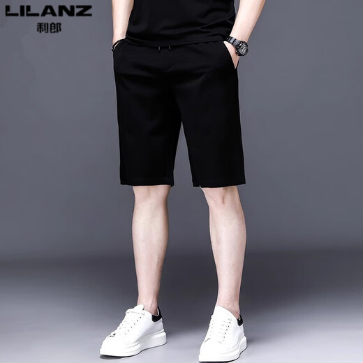 Lilang Herren Casual Shorts Herren 2025 Neuer Sommer Dünnstil Vielseitiger Sport schnapptrocknen Männerfünf-Punkte-Hosen Schwarz 13067 m 165 (geeignet für Gewicht 90-120 Jin [Jin gleich 0,5 kg])
