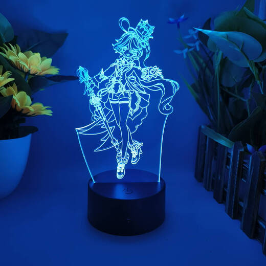 Yusen yi Genshin Impact Peripheral Funinga Model Batterie Dual-Gebrauch kreatives Schlafzimmer Ornament Geburtstagsgeschenk USB Night Light 3879 Lei Ze monochrom warmes gelbes Licht USB-Plug-In Verwendung kein Schalter