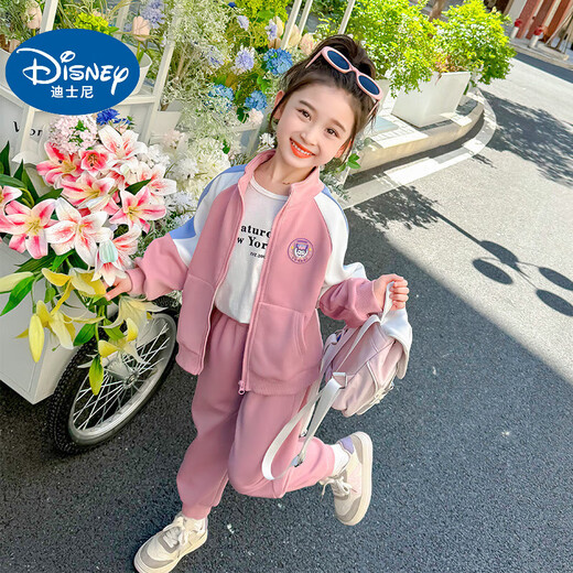 Disney Baby Girl Autumn Outfit Fashionable Children 2025 New Spring and Autumn Big Children's Kulomi Jacket Traje deportivo casual Conjunto de dos piezas Kulomi Kulomi Jacket + Pants 140 (Modelo mejorado) CM