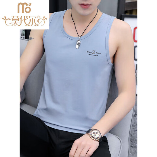 Модальный чистый хлопковый жилет мужской модный жилет Slim Fit Trend Trend Summer Sports Wear Beeting Men's Funtement 05 SET-M9232 White +M9793 Белый 3XL [Предложение: 145JIN [JIN равняется 0,5 кг] до 160JIN [JIN равен 0,5 кг]]]