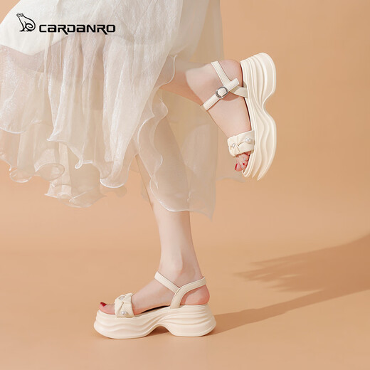 Cardan Road Dick-Soled-Sandalen für Frauen 2025 Neue Sommer im Freien mit High-Top-Französisch Dicke Ferse Strandsandalen für Frauen tragen