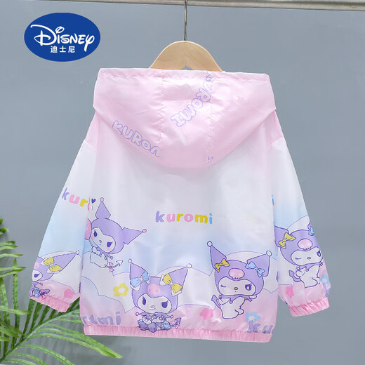 Disney Girls' Sun Protection Clothing Summer Thin 2025 New Children's Air Conditioning Shirt Summer Jacket Kuromi Sun Protection Clothing Lightweight Pink 120 Recommended height 110 cm