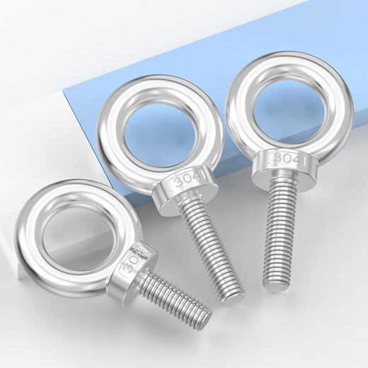 Jinggong (JINGGONG) 304 stainless steel lifting eye screw bolt extended circular ring buckle lifting O-type screw with ring lifting M5M6 M3*9 welding