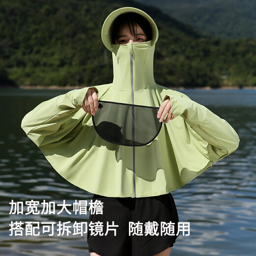 莉夏乐2025新款防晒衣女防紫外骑车电动车防晒服遮阳百搭短款罩衫冰丝 升级【镜片款】军绿色 均码 (80-145斤)