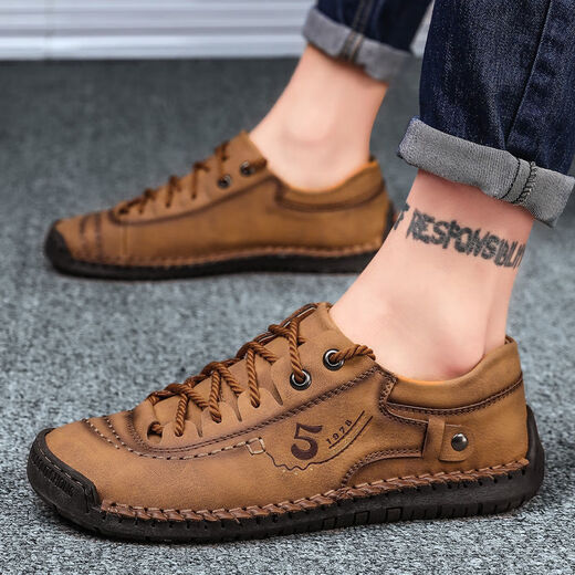 Región occidental zapatos de cuero para hombres de camello de verano zapatos casuales hechos a mano delgados a mano transpirables al aire libre 48 zapatos de hombres de cuero genuino de gran tamaño 9931 negro 38