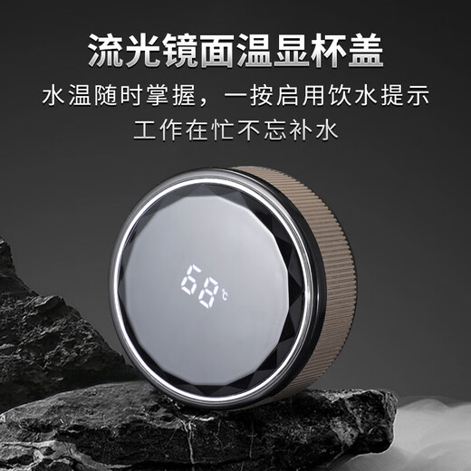 TDE纯钛保温杯智能温显双层焖泡茶水杯独立茶仓480ml 企业定制礼物