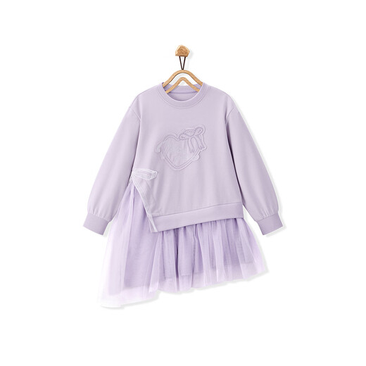 MiniPeace Children's Clothing Autumn New Girls Dress FBFAF3221 Breeze Purple 110