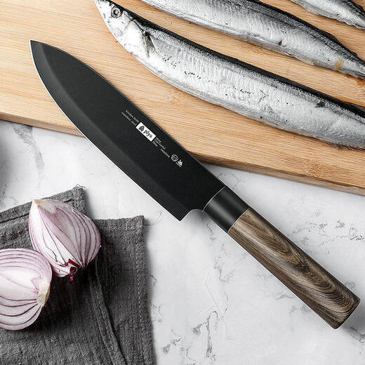 Fat Donglai Fat Donglai's same style complete set of stainless steel kitchen knives for household use sharp kitchen knife bone chopping knife chef's special slicing knife kitchen Zhizunya black belt knife holder 7-piece luxury kitchen set Zhizun