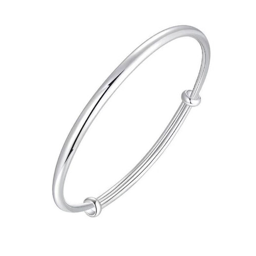 Hong Kong genuine Pt950 platinum bracelet for women 18k gold glossy solid bracelet fashion moissanite bracelet gift 26.8g platinum elegant glossy push-pull bracelet