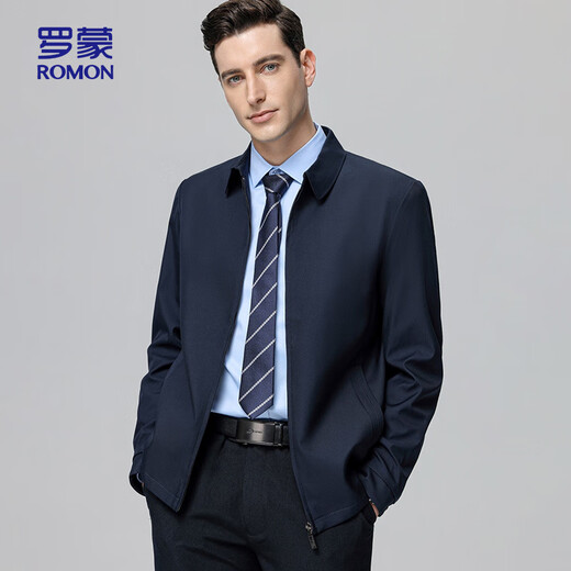 ROMON lapel jacket men's autumn middle-aged and elderly cadre jacket business casual dad jacket JK001