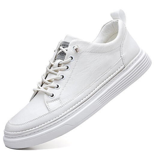 Chaussures des jeunes hommes Spring et automne chaussures en cuir décontractées pour hommes Chaussures de sport à tendance polyvalente Chaussures à tendance blanches 6622 blanc 43