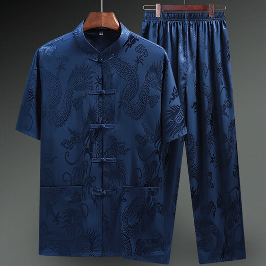 Les vêtements tangs à manches courts de Li Shangduo de Li Shangduo sont les vêtements d'été du grand-père de l'âge moyen et le grand-père des vêtements de grand-père de l'âge moyen et de style grand-père de style chinois.