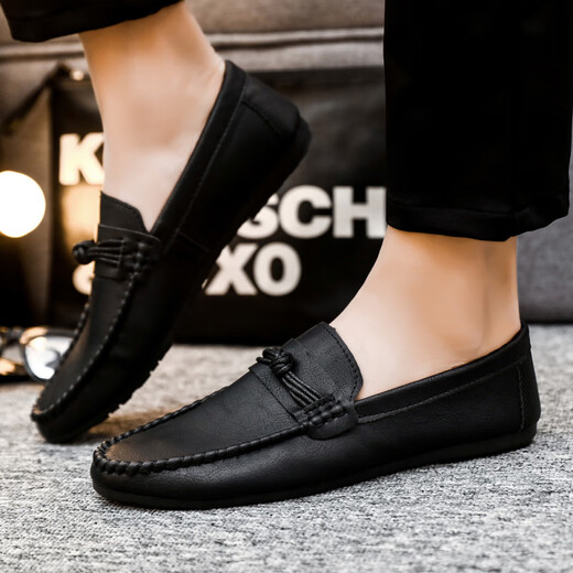 Yierkang Prince Doudou zapatillas para hombres 2025 nuevos zapatos de verano para hombres británicos zapatos de cuero casuales de cuero de cuero y zapatillas de tablero de cuero para todo el partido YL-D826 Brown 39