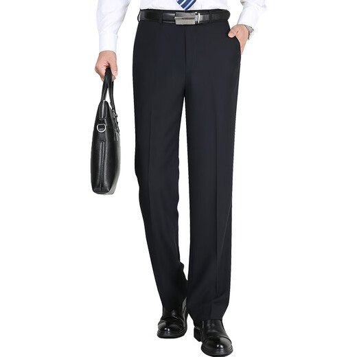Pier Cardin summer mulberry silk men's casual trousers thin middle-aged and elderly loose straight ironing suit pants dad men's pants elegant gray 9905# [summer] thin 29 (2 feet 2 waist circumference)