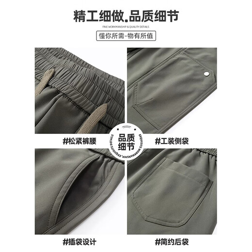 New Balance Men's Casual Working Pants Summer Thin Loose Breathable Simple Pants New versatile trendy straight trousers 9885 Military Green M